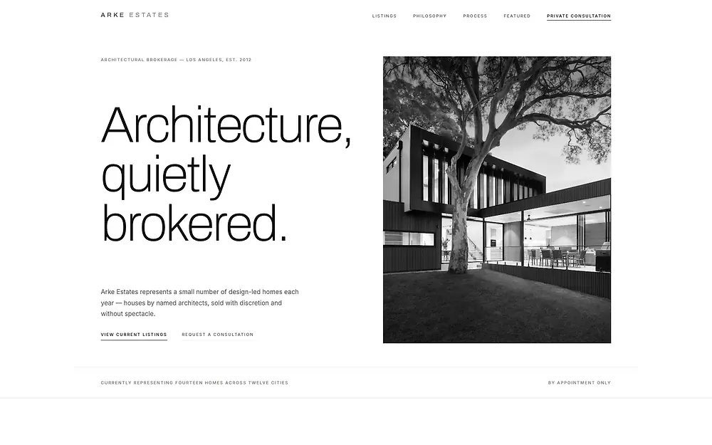 Arke Estates as it appears on load