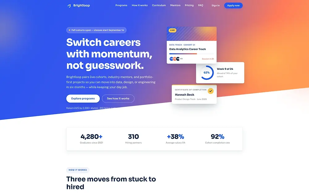 Brightloop as it appears on load