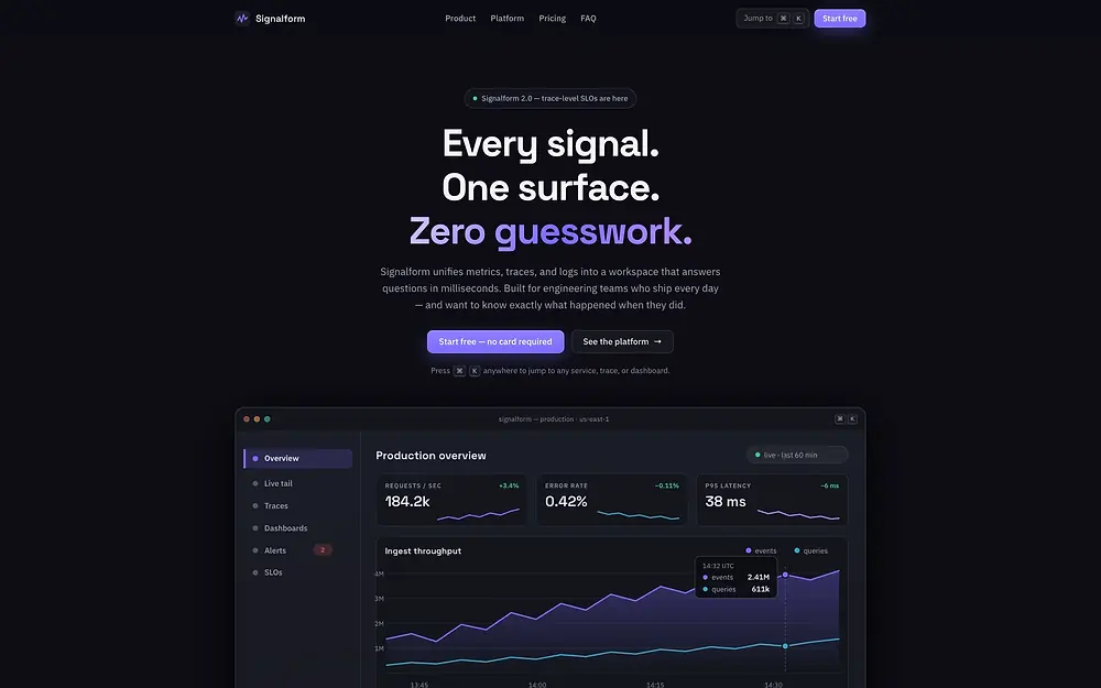 Signalform as it appears on load